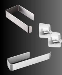 Paslanmaz Çelik Kağıt Havlu Askılığı / Tuvalet Kağıtlığı / 2 Adet Paslanmaz Çelik Banyo Askısı